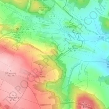 Mappa topografica Observation Point India, altitudine, rilievo