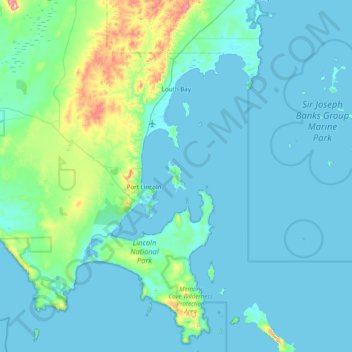 Mappa topografica Boston Island, altitudine, rilievo