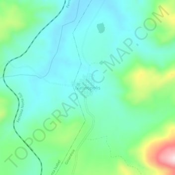 Mappa topografica Natinópolis, altitudine, rilievo
