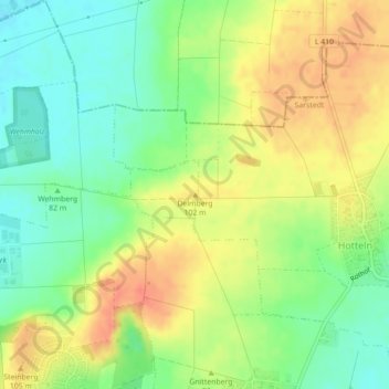 Mappa topografica Delmberg, altitudine, rilievo