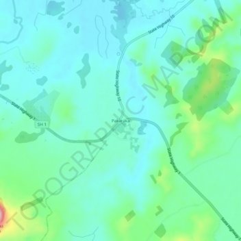Mappa topografica Pakaraka, altitudine, rilievo