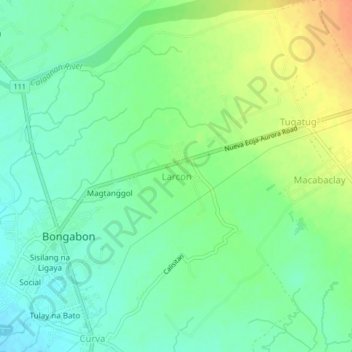 Mappa topografica Larcon, altitudine, rilievo