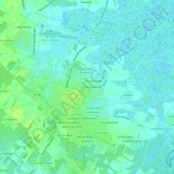 Mappa topografica Les Terres, altitudine, rilievo