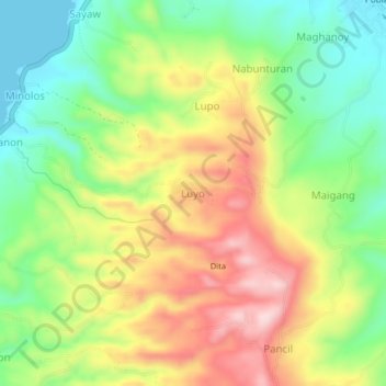Mappa topografica Luyo, altitudine, rilievo