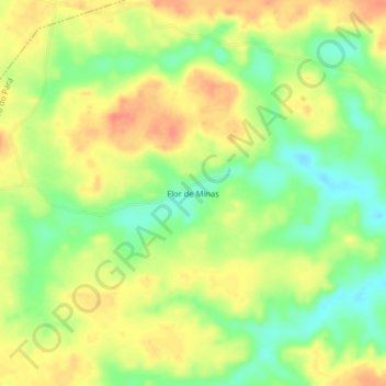 Mappa topografica Flor de Minas, altitudine, rilievo