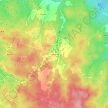 Mappa topografica Fongalop, altitudine, rilievo