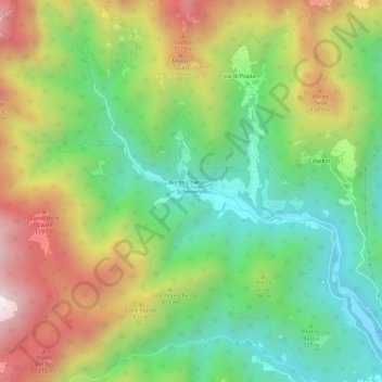 Mappa topografica Schievenin, altitudine, rilievo