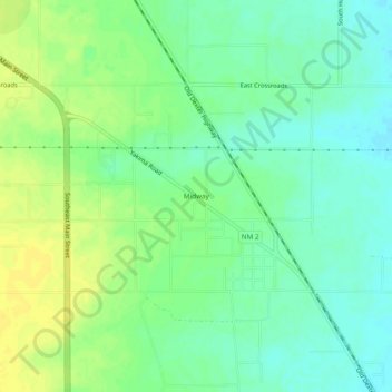 Mappa topografica Midway, altitudine, rilievo