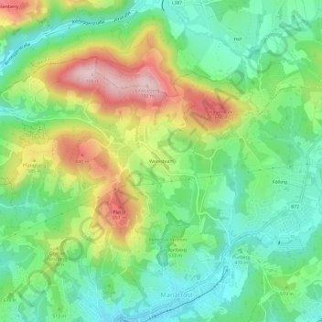 Mappa topografica Wenisbuch, altitudine, rilievo