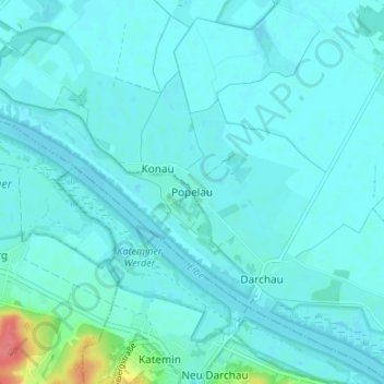 Mappa topografica Popelau, altitudine, rilievo