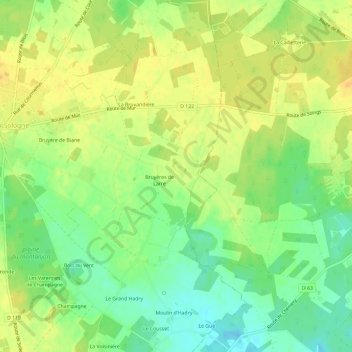 Mappa topografica Larré, altitudine, rilievo