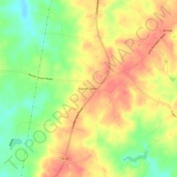 Mappa topografica Raines Tavern, altitudine, rilievo