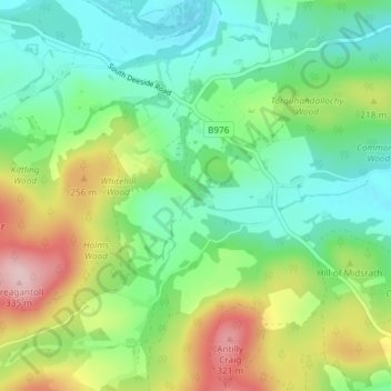 Mappa topografica Ballogie, altitudine, rilievo