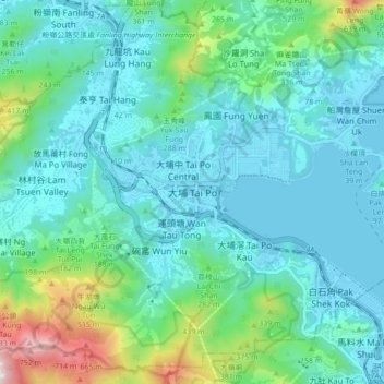 Mappa topografica 大埔, altitudine, rilievo