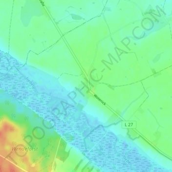 Mappa topografica Wotenick, altitudine, rilievo