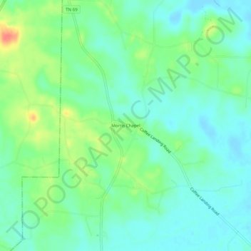 Mappa topografica Morris Chapel, altitudine, rilievo