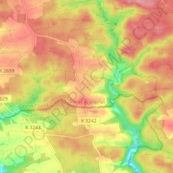 Mappa topografica Grafenhof, altitudine, rilievo