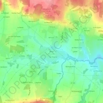 Mappa topografica Renal, altitudine, rilievo