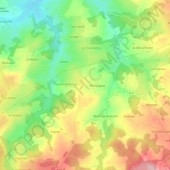 Mappa topografica La Trappe, altitudine, rilievo