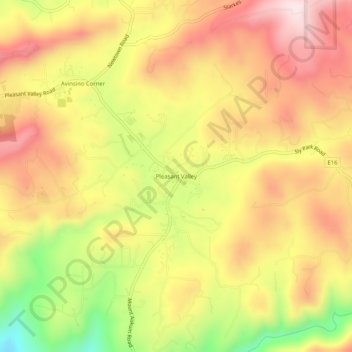 Mappa topografica Pleasant Valley, altitudine, rilievo
