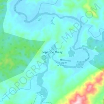 Mappa topografica López de Micay, altitudine, rilievo