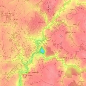 Mappa topografica La Trottinière, altitudine, rilievo