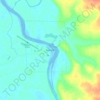 Mappa topografica Buckland, altitudine, rilievo