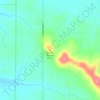 Mappa topografica Saddle Mound, altitudine, rilievo