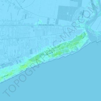 Mappa topografica Jesolo Pineta, altitudine, rilievo