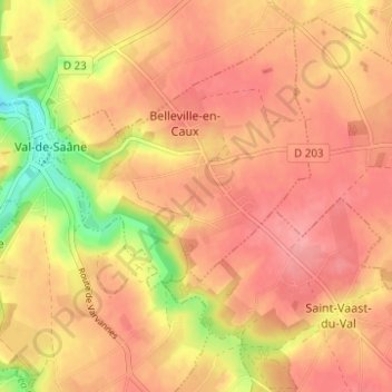 Mappa topografica Le Petit Mesnil, altitudine, rilievo