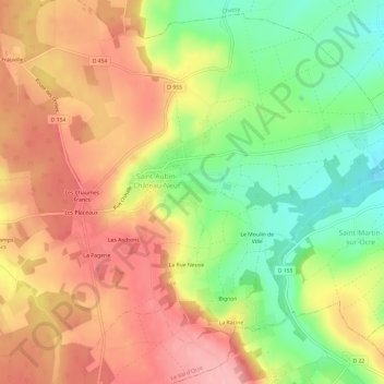 Mappa topografica Lampy, altitudine, rilievo
