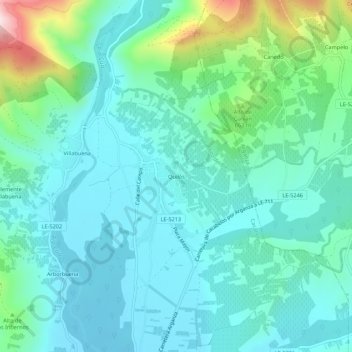 Mappa topografica Quilós, altitudine, rilievo
