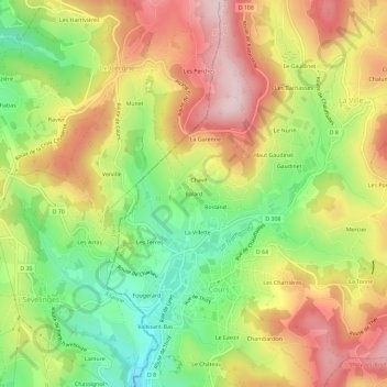 Mappa topografica Balard, altitudine, rilievo