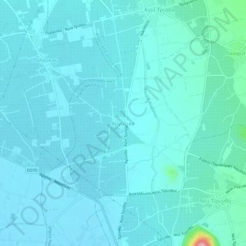 Mappa topografica Argoliko, altitudine, rilievo