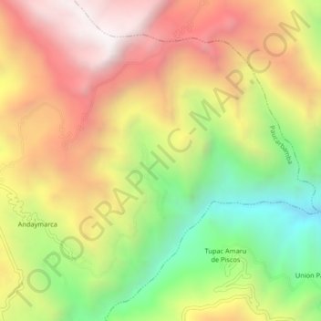 Mappa topografica Provincia de Churcampa, altitudine, rilievo