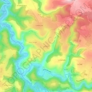 Mappa topografica La Vitalie, altitudine, rilievo