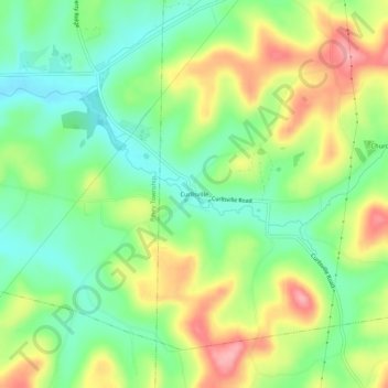 Mappa topografica Curllsville, altitudine, rilievo