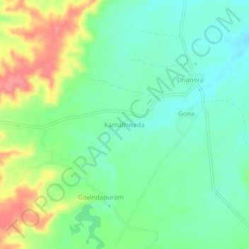 Mappa topografica Kamathwada, altitudine, rilievo