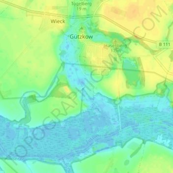 Mappa topografica Liebenthal, altitudine, rilievo