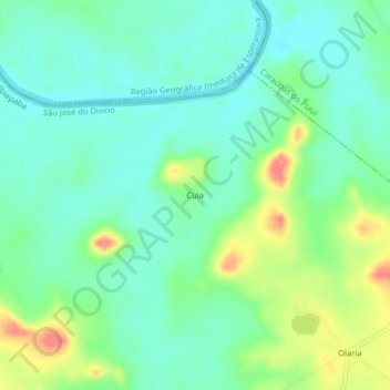 Mappa topografica Cuia, altitudine, rilievo