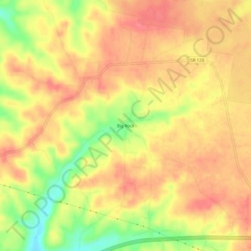 Mappa topografica Big Rock, altitudine, rilievo
