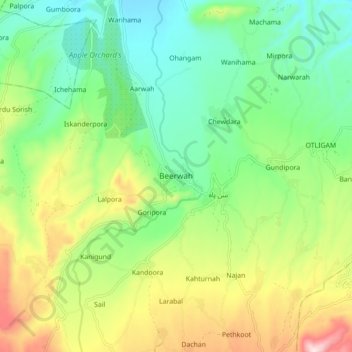 Mappa topografica Beerwah, altitudine, rilievo