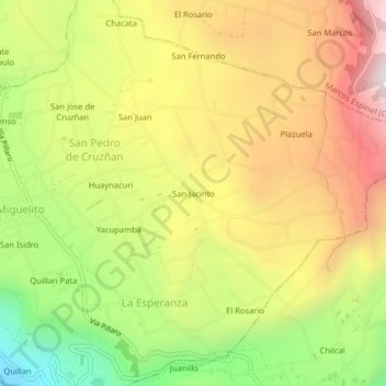 Mappa topografica San Jacinto, altitudine, rilievo