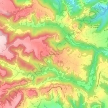 Mappa topografica Castel Cellesi, altitudine, rilievo