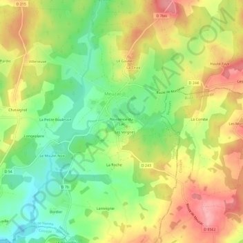 Mappa topografica Résidence-du-Lac, altitudine, rilievo