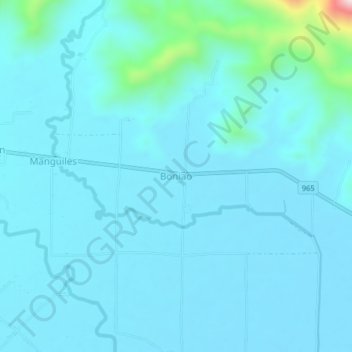 Mappa topografica Boniao, altitudine, rilievo
