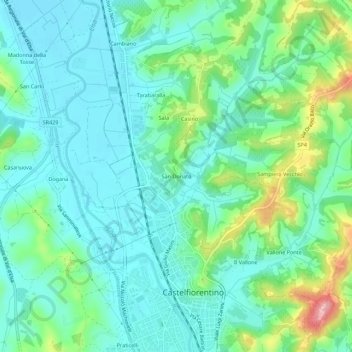 Mappa topografica San Donato, altitudine, rilievo