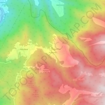 Mappa topografica Foppiano, altitudine, rilievo