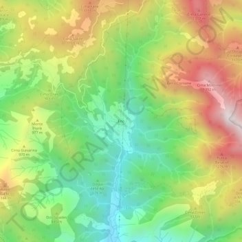 Mappa topografica Eno, altitudine, rilievo