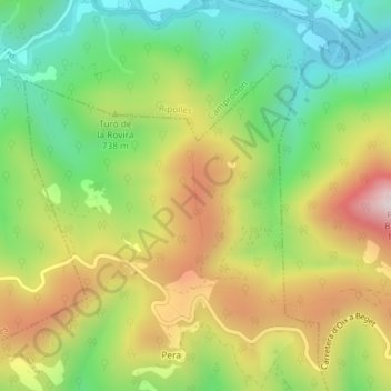 Mappa topografica Serrat dels Boixos, altitudine, rilievo